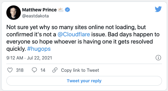 Cloudflare CEO speaks about CDN outages
